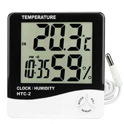 China HTC-2 LCD Digital Thermometer Hygrometer Weather Station Wireless Temperature Humidity Tester Indoor Outdoor Probe Clock supplier