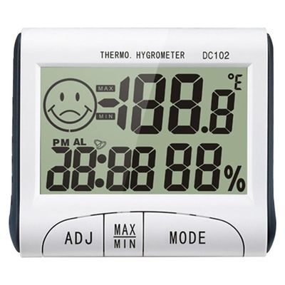 China DC102 Mini LCD Digital Indoor Thermometer Hygrometer Temperature Humidity Meter Clock Desk  With Magnetic Stand supplier